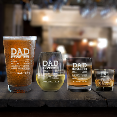 Dad BBQ Timer Glasses